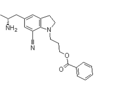 5-[(2R)-2-氨基丙基]-1-[3-(苯甲酰氧基)丙基]-2,3-二氫-7-氰基-1H-吲哚,5-[(2R)-2-Aminopropyl]-1-[3-(benzoyloxy)propyl]-2,3-dihydro-7-carbonitrile-1H-indole