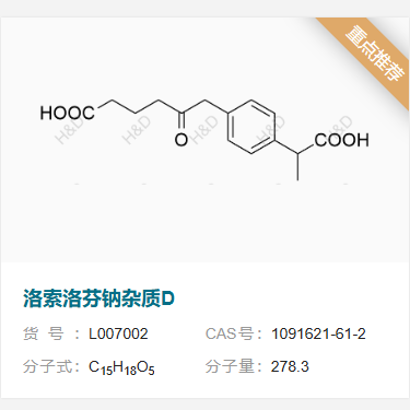 洛索洛芬鈉雜質(zhì)D,6-(4-(1-carboxyethyl)phenyl)-5-oxohexanoic acid