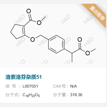 洛索洛芬鈉雜質(zhì)51,methyl 2-((4-(1-methoxy-1-oxopropan-2-yl)benzyl)oxy)cyclopent-1-enecarboxylate