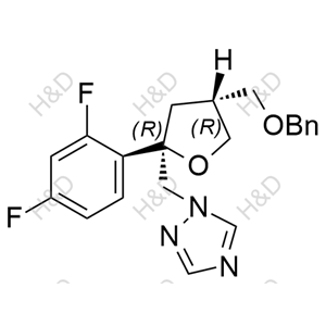 1-(((2R,4R)-4-((benzyloxy)methyl)-2-(2,4-difluorophenyl)tetrahydrofuran-2-yl)methyl)-1H-1,2,4-triazole	泊沙康唑杂质81	