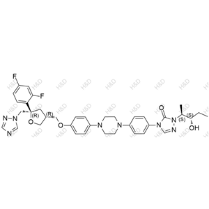 泊沙康唑雜質(zhì)132,4-(4-(4-(4-(((3R,5R)-5-((1H-1,2,4-triazol-1-yl)methyl)-5-(2,4-difluorophenyl)tetrahydrofuran-3-yl)methoxy)phenyl)piperazin-1-yl)phenyl)-1-((2S,3S)-3-hydroxypentan-2-yl)-1H-1,2,4-triazol-5(4H)-one