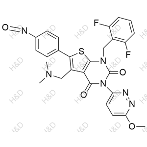 瑞盧戈利雜質110,1-(2,6-difluorobenzyl)-5-((dimethylamino)methyl)-3-(6-methoxypyridazin-3-yl)-6-(4-nitrosophenyl)thieno[2,3-d]pyrimidine-2,4(1H,3H)-dione