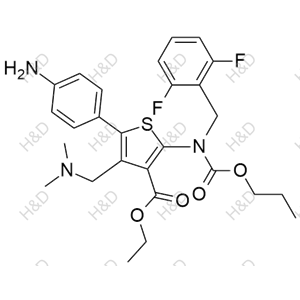 瑞盧戈利雜質(zhì)116,ethyl 5-(4-aminophenyl)-2-((2,6-difluorobenzyl)(propoxycarbonyl)amino)-4-((dimethylamino)methyl)thiophene-3-carboxylate