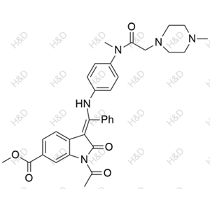 (E)-methyl 1-acetyl-3-(((4-(N-methyl-2-(4-methylpiperazin-1-yl)acetamido)phenyl)amino)(phenyl)methylene)-2-oxoindoline-6-carboxylate	尼达尼布杂质32	