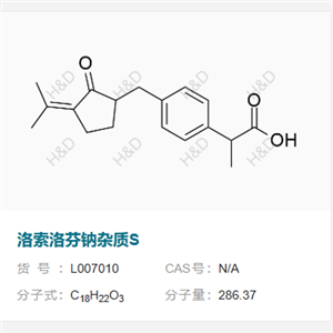 洛索洛芬钠杂质S,2-(4-((2-oxo-3-(propan-2-ylidene)cyclopentyl)methyl)phenyl)propanoic acid