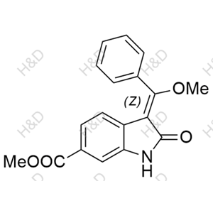 尼達(dá)尼布雜質(zhì)51,(Z)-methyl 3-(methoxy(phenyl)methylene)-2-oxoindoline-6-carboxylate