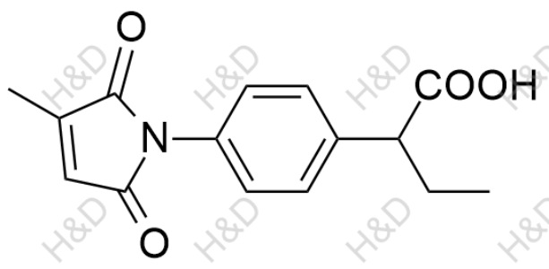 吲哚布芬雜質(zhì) 21,2-(4-(3-methyl-2,5-dioxo-2,5-dihydro-1H-pyrrol-1-yl)phenyl)butanoic acid