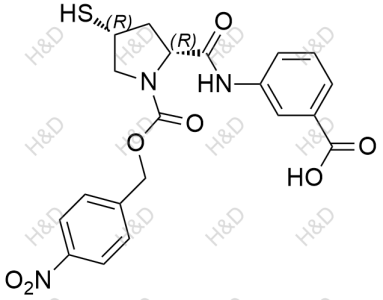 厄他培南雜質(zhì)13,3-((2R,4R)-4-mercapto-1-(((4-nitrobenzyl)oxy)carbonyl)pyrrolidine-2-carboxamido)benzoic acid