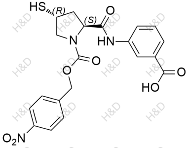 厄他培南雜質(zhì)15,3-((2S,4R)-4-mercapto-1-(((4-nitrobenzyl)oxy)carbonyl)pyrrolidine-2-carboxamido)benzoic acid