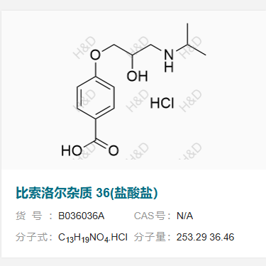 比索洛爾雜質(zhì)36(鹽酸鹽),4-(2-hydroxy-3-(isopropylamino)propoxy)benzoic acid hydrochloride