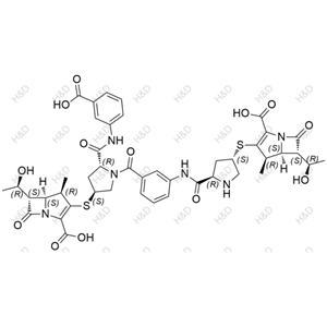 厄他培南雜質(zhì)26,(4R,5S,6S)-3-(((3S,5R)-5-((3-((2R,4S)-4-(((4R,5S,6S)-2-carboxy-6-((R)-1-hydroxyethyl)-4-methyl-7-oxo-1-azabicyclo[3.2.0]hept-2-en-3-yl)thio)-2-((3-carboxyphenyl)carbamoyl)pyrrolidine-1-carbonyl)phenyl)carbamoyl)pyrrolidin-3-yl)thio)-6-((R)-1-hydroxyethyl)-4-methyl-7-oxo-1-azabicyclo[3.2.0]hept-2-ene-2-carboxylic acid