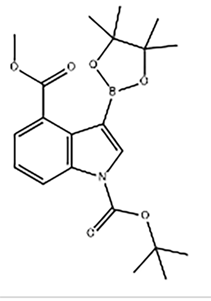 1-BOC-4-(METHYLCARBONYL)INDOLE-3-BORONIC ACID, PINACOL ESTER,1-tert-Butyl 4-methyl 3-(4,4,5,5-tetramethyl-1,3,2-dioxaborolan-2-yl)-1H-indole-1,4-dicarboxylate