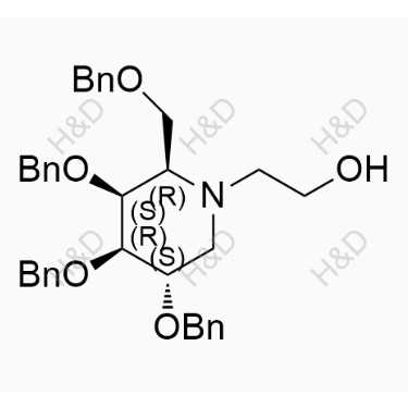 米格列醇雜質(zhì)5,2-((2R,3S,4R,5S)-3,4,5-tris(benzyloxy)-2-((benzyloxy)methyl)piperidin-1-yl)ethanol