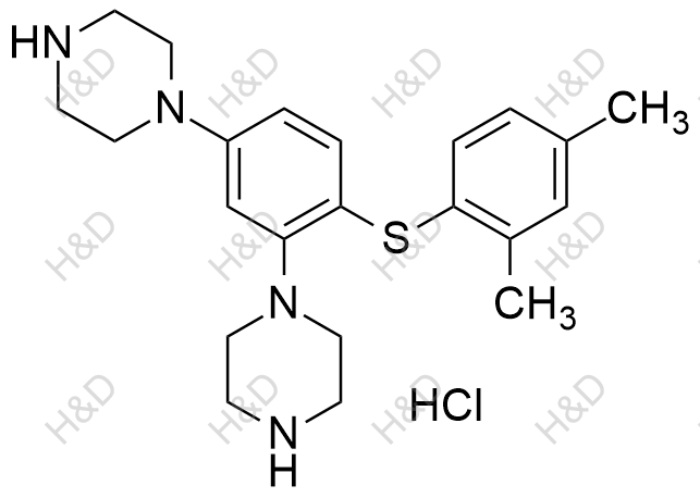 沃替西汀雜質(zhì)14,1,1'-(4-((2,4-dimethylphenyl)thio)-1,3-phenylene)dipiperazine hydrochloride