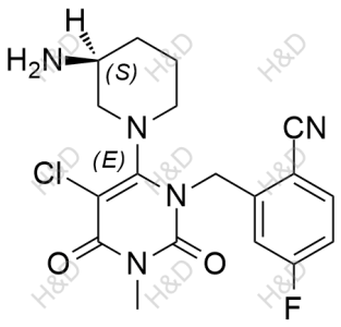 曲格列汀雜質(zhì)25,(S)-2-((6-(3-aminopiperidin-1-yl)-5-chloro-3-methyl-2,4-dioxo-3,4-dihydropyrimidin-1(2H)-yl)methyl)-4-fluorobenzonitrile