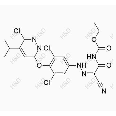 瑞司美替羅雜質(zhì)75,(Z)-ethyl (2-cyano-2-(2-(3,5-dichloro-4-((6-chloro-5-isopropyl-3,6-dihydropyridazin-3-yl)oxy)phenyl)hydrazono)acetyl)carbamate