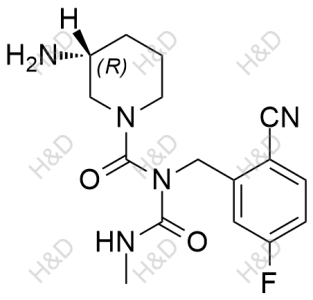 曲格列汀雜質(zhì)28,(R)-3-amino-N-(2-cyano-5-fluorobenzyl)-N-(methylcarbamoyl)piperidine-1-carboxamide