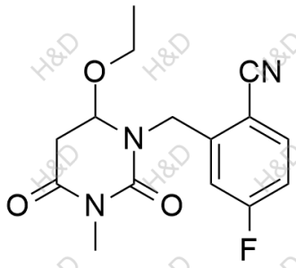 曲格列汀雜質(zhì)31,2-((6-ethoxy-3-methyl-2,4-dioxotetrahydropyrimidin-1(2H)-yl)methyl)-4-fluorobenzonitrile