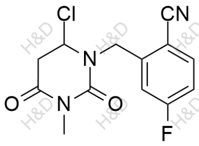 曲格列汀雜質(zhì)32,2-((6-chloro-3-methyl-2,4-dioxotetrahydropyrimidin-1(2H)-yl)methyl)-4-fluorobenzonitrile