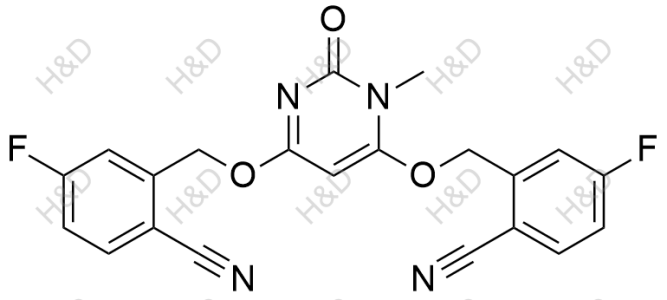 曲格列汀雜質(zhì)47,2,2'-(((1-methyl-2-oxo-1,2-dihydropyrimidine-4,6-diyl)bis(oxy))bis(methylene))bis(4-fluorobenzonitrile)