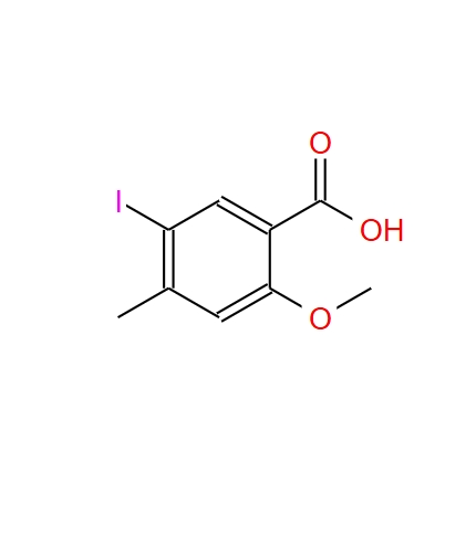 5-碘-2-甲氧基-4-甲基-苯甲酸,Benzoic acid, 5-iodo-2-methoxy-4-methyl-