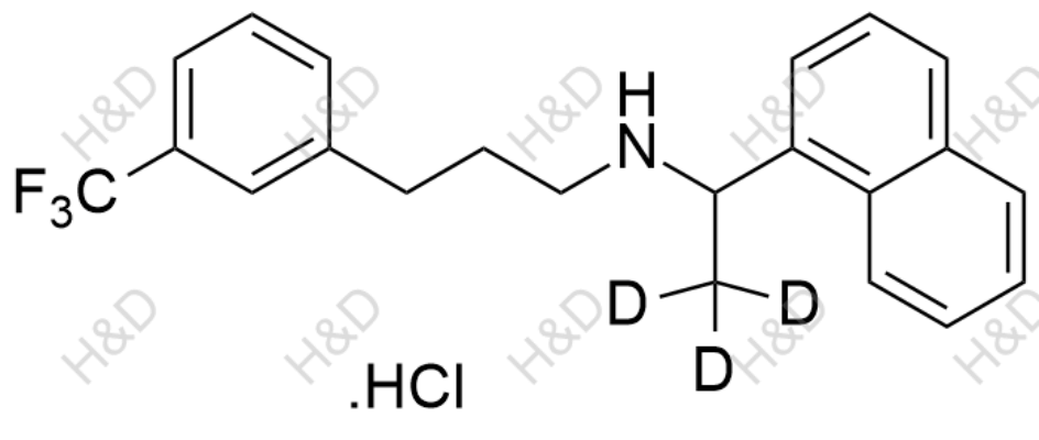 鹽酸西那卡塞-d3,α-(Methyl-d3)-N-[3-[3-(trifluoromethyl)phenyl)propyl]-1-napthalenemethanamine Hydrochloride