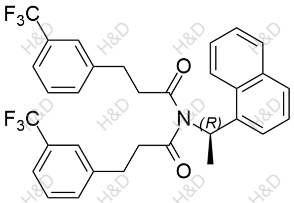 西那卡塞杂质35,(R)-N-(1-(naphthalen-1-yl)ethyl)-3-(3-(trifluoromethyl)phenyl)-N-(3-(3-(trifluoromethyl)phenyl)propanoyl)propanamide