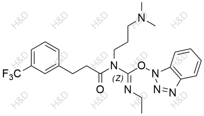 西那卡塞雜質(zhì)66,(Z)-1H-benzo[d][1,2,3]triazol-1-yl N-(3-(dimethylamino)propyl)-N'-ethyl-N-(3-(3-(trifluoromethyl)phenyl)propanoyl)carbamimidate