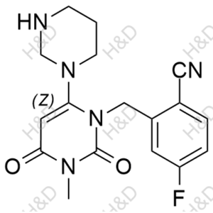 曲格列汀雜質(zhì)29,4-fluoro-2-((3-methyl-2,4-dioxo-6-(tetrahydropyrimidin-1(2H)-yl)-3,4-dihydropyrimidin-1(2H)-yl)methyl)benzonitrile