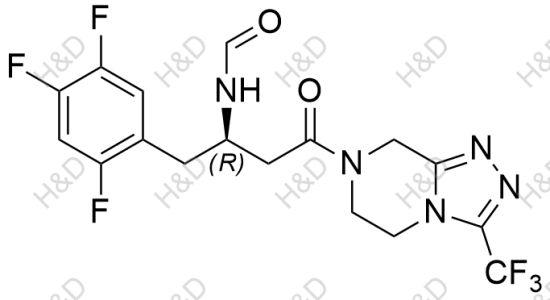 西格列汀雜質(zhì)75,(R)-N-(4-oxo-4-(3-(trifluoromethyl)-5,6-dihydro-[1,2,4]triazolo[4,3-a]pyrazin-7(8H)-yl)-1-(2,4,5-trifluorophenyl)butan-2-yl)formamide