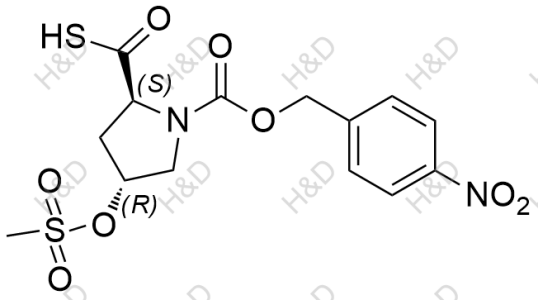 美羅培南雜質(zhì)10,(2S,4R)-4-((methylsulfonyl)oxy)-1-(((4-nitrobenzyl)oxy)carbonyl)pyrrolidine-2-carbothioic S-acid