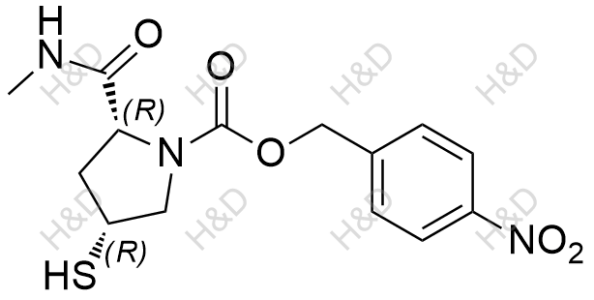 美羅培南雜質(zhì)14,(2R,4R)-4-nitrobenzyl 4-mercapto-2-(methylcarbamoyl)pyrrolidine-1-carboxylate