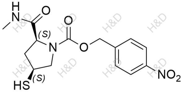 美羅培南雜質(zhì)18,(2S,4S)-4-nitrobenzyl 4-mercapto-2-(methylcarbamoyl)pyrrolidine-1-carboxylate