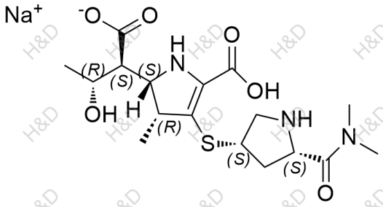 美羅培南EP雜質(zhì)A(鈉鹽）,sodium (2S,3R)-2-((2S,3R)-5-carboxy-4-(((3S,5S)-5-(dimethylcarbamoyl)pyrrolidin-3-yl)thio)-3-methyl-2,3-dihydro-1H-pyrrol-2-yl)-3-hydroxybutanoate