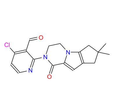 4-氯-2-(7,7-二甲基-1-氧代-3,4,7,8-四氫-1H-環(huán)戊二烯并[4,5]吡咯并[1,2-a]吡啶-2(6H)-基)煙堿,4-Chloro-2-(7,7-dimethyl-1-oxo-3,4,7,8-tetrahydro-1H-cyclopenta[4,5]pyrrolo[1,2-a]pyrazin-2(6H)-yl)nicotinaldehyde