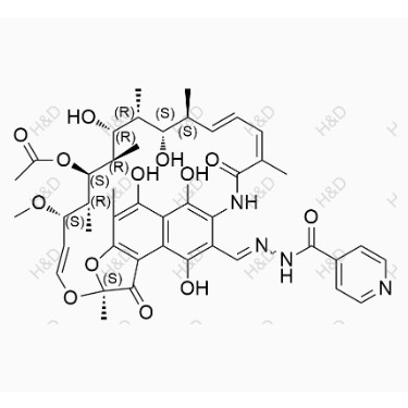 利福平雜質(zhì)7（Z和E異構體的混合物）,3-[[2-(4-Pyridinylcarbonyl)hydrazinylidene]methyl]-rifamycin