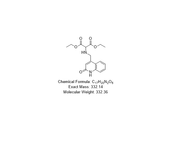 Propanedioic acid, 2-[[(1,2-dihydro-2-oxo-4-quinolinyl)methyl]amino]-, 1,3-diethyl ester,Propanedioic acid, 2-[[(1,2-dihydro-2-oxo-4-quinolinyl)methyl]amino]-, 1,3-diethyl ester