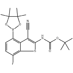 叔丁基(3-氰基-7-氟-4-(4,4,5,5-四甲基-1,3,2-二氧苯并呋喃-2-基)苯并[B]噻吩-2-甲基)氨基甲酸酯