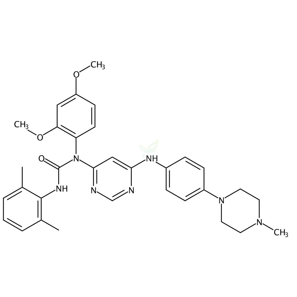 N-(2,4-二甲氧基苯基)-N'-(2,6-二甲基苯基)-N-[6-[[4-(4-甲基-1-哌嗪基)苯基]氨基]-4-嘧啶基]脲,HG 9-91-01