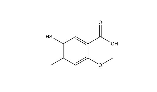 5-巰基-2-甲氧基-4-甲基苯甲酸,5-mercapto-2-methoxy-4-methylbenzoic acid