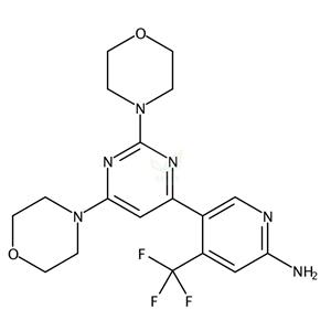 5-[2,6-二(4-嗎啉基)-4-嘧啶基]-4-(三氟甲基)-2-吡啶胺,BKM120