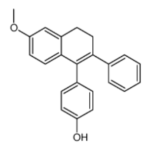 4-(6-methoxy-2-phenyl-3,4-dihydronaphthalen-1-yl)phenol,4-(6-methoxy-2-phenyl-3,4-dihydronaphthalen-1-yl)phenol