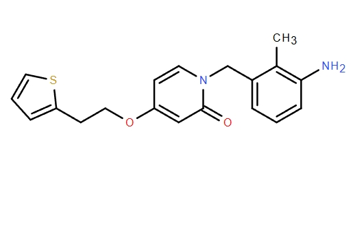 1-(3-AMINO-2-METHYLBENZYL)-4-(2-(THIOPHEN-2-YL)ETHOXY)PYRIDIN-2(1H)-ONE,1-(3-AMINO-2-METHYLBENZYL)-4-(2-(THIOPHEN-2-YL)ETHOXY)PYRIDIN-2(1H)-ONE