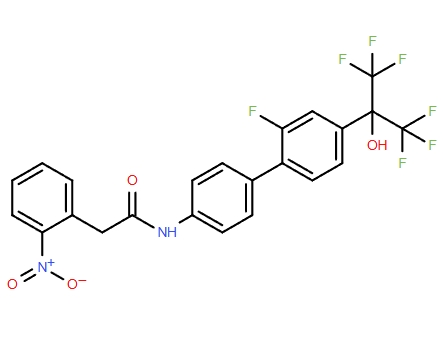 化合物 T24213,N-[2'-Fluoro-4'-[2,2,2-trifluoro-1-hydroxy-1-(trifluoromethyl)ethyl][1,1'biphenyl]-4-yl]-2-nitrobenzeneacetamide