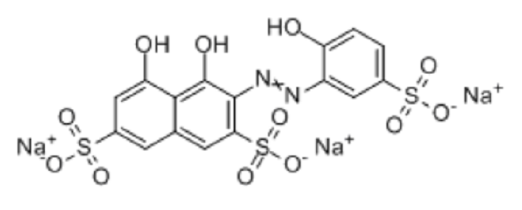 4,5-二羥基-3-[(2-羥基-5-苯磺酸鈉)偶氮]-2,7-萘二磺酸鈉,4,5-Dihydroxy-3-[(2-hydroxy-5-sulfophenyl)azo]-2,7-naphthalenedisulfonic acid trisodium salt