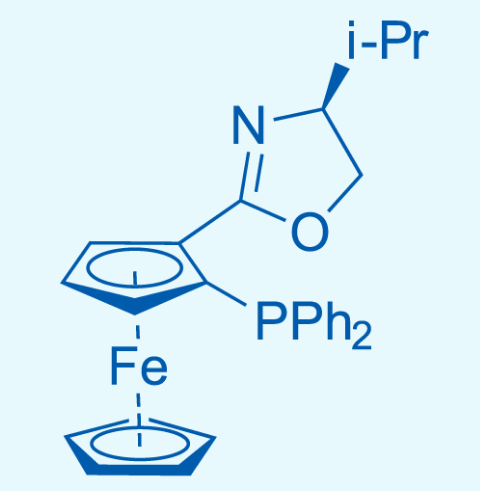 (S,Sp)-[2-(4'-異丙基噁唑啉-2'-基)二茂鐵基二苯基膦,(S)-1-(Diphenylphosphino)-2-[(S)-4-isopropyloxazolin-2-yl]ferrocene