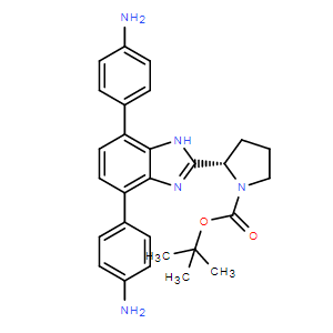 2-(4，7-雙(4-氨基苯基)-1H-苯并[d]咪唑-2-基)吡咯烷-1-羧酸(S)-叔丁酯,(S)-tert-Butyl 2-(4,7-bis(4-aminophenyl)-1H-benzo[d]imidazol-2-yl)pyrrolidine-1-carboxylate