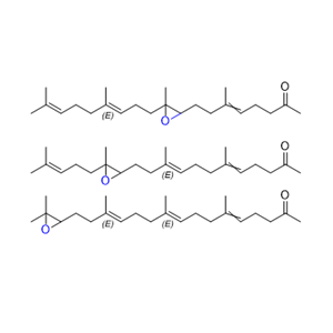 替普瑞酮雜質(zhì) 07,(9E)-6,10-dimethyl-12-(3-methyl-3-(4-methylpent-3-en-1-yl)oxiran- 2-yl)dodeca-5,9-dien-2-one compound with (9E,13E)-16-(3,3- dimethyloxiran-2-yl)-6,10,14-trimethylhexadeca-5,9,13-trien-2-one and 8-(3-((E)-4,8-dimethylnona-3,7-dien-1-yl)-3-methyloxiran- 2-yl)-6-methyloct-5-en-2-one (1:1:1)