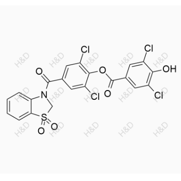 多替諾德雜質(zhì)8,2,6-dichloro-4-(1,1-dioxido-2,3-dihydrobenzo[d]thiazole-3-carbonyl)phenyl 3,5-dichloro-4-hydroxybenzoate