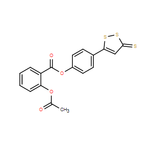 Benzoic acid, 2-(acetyloxy)-, 4-(3-thioxo-3H-1,2-dithiol-5-yl)phenyl ester,Benzoic acid, 2-(acetyloxy)-, 4-(3-thioxo-3H-1,2-dithiol-5-yl)phenyl ester